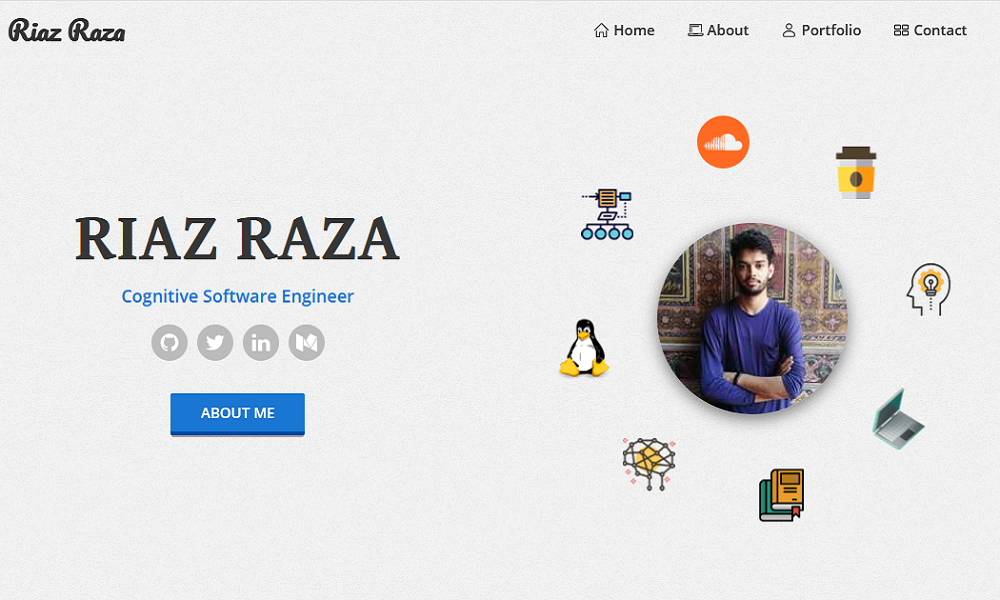 Screenshot of riazraza.me (Old Version) project